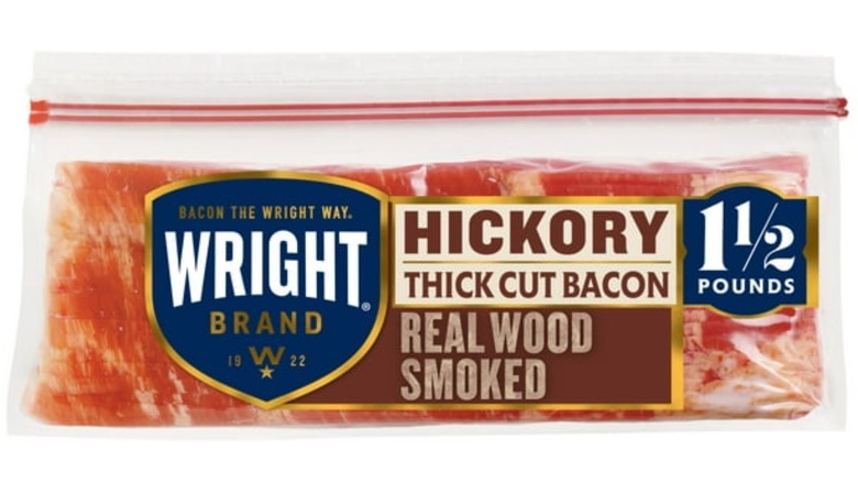 wright brand bacon in package