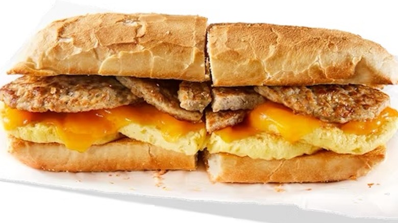 Potbelly sausage egg and cheddar