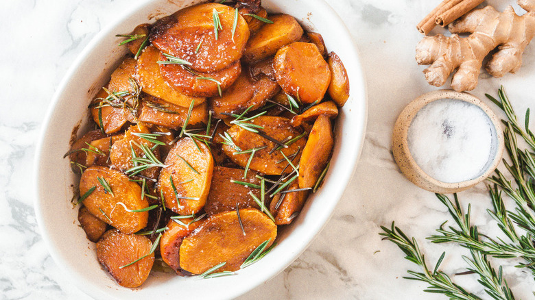 Candied sweet potatoes in casserole