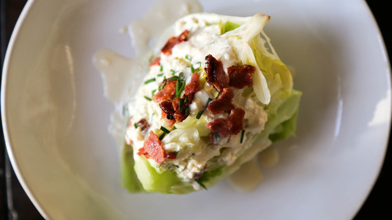 Iceberg lettuce with blue cheese