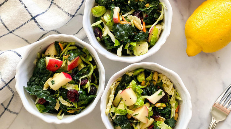 Bowls of kale salad