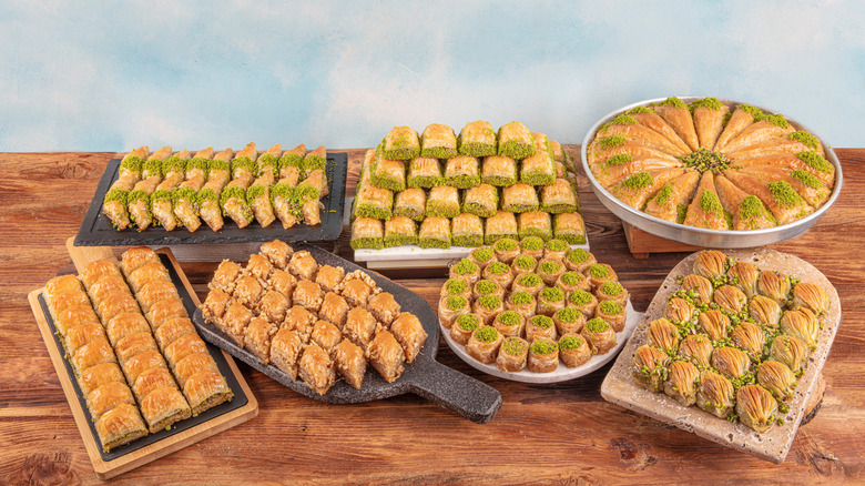 assorted types of baklava