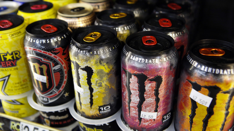 monster energy drink cans