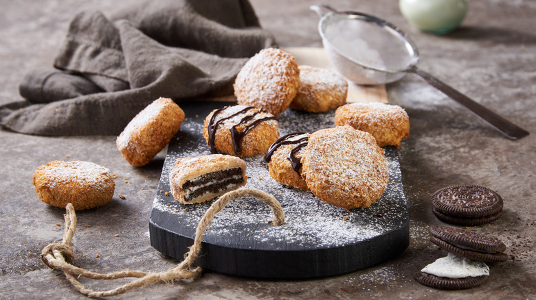 Fried Oreos powdered sugar