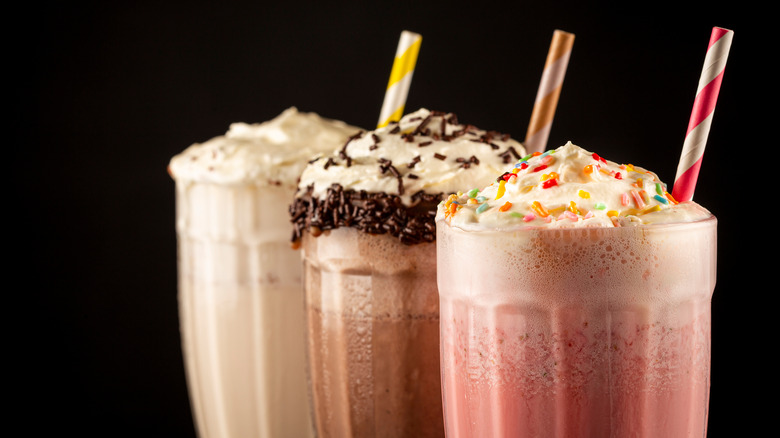 Milkshakes with straw