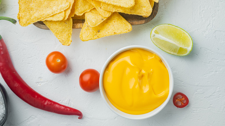 nacho cheese with chips