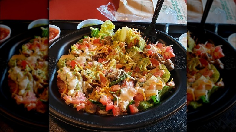 Moe's Southwest Grill Burrito Bowl on tray