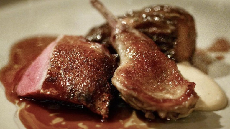 Squab with Morels foraged from the Northwest