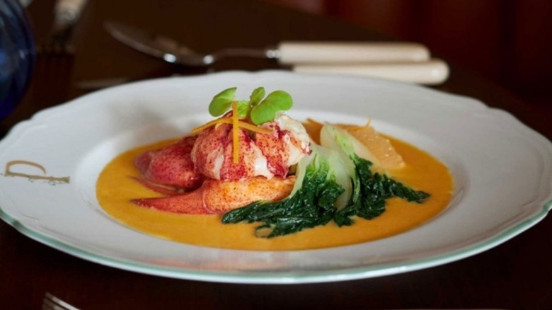 Pan Roasted Citrus Lobster with Grapefruit Butter Sauce and Baby Bok Choy.