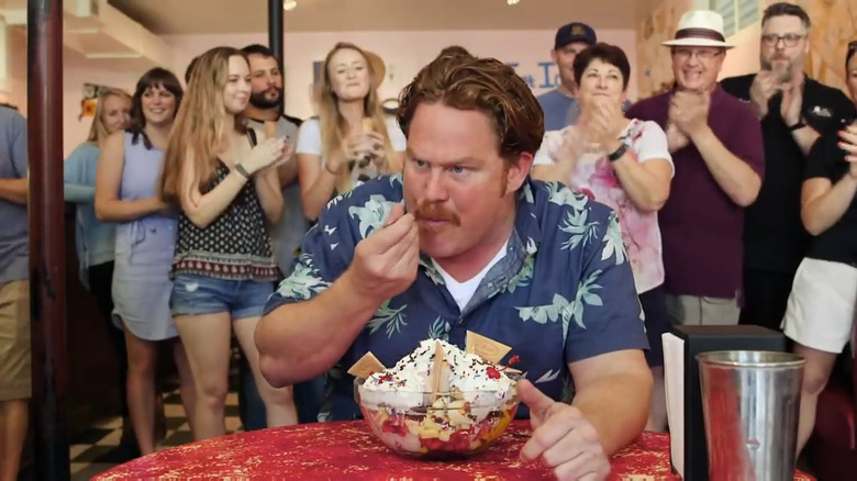 Casey Web eating huge sundae