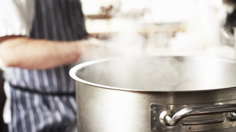 Steam rising from hot pot