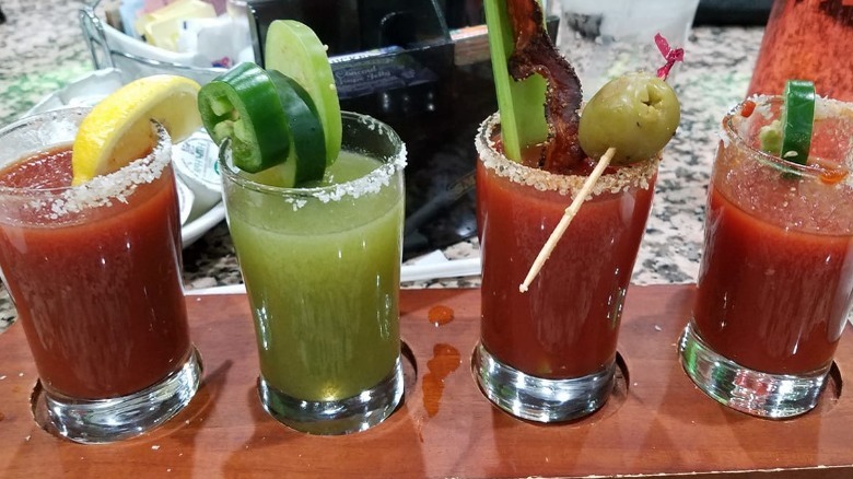 Bloody mary flight at Oink Cafe