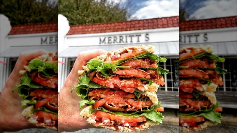 Merritt's Grill BLT at storefront