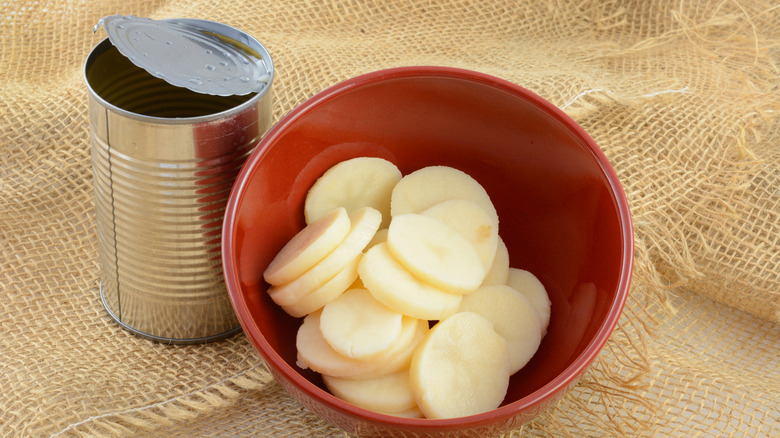 bowl of canned potatoes