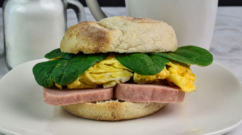 Spam breakfast sandwich