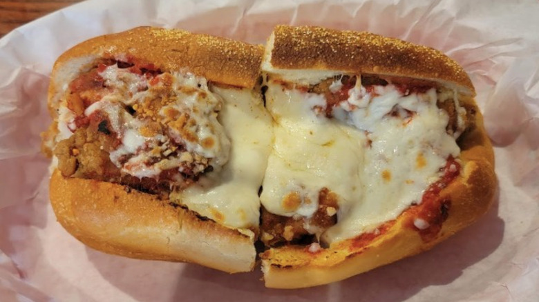 Tat's Delicatessen chicken parmesan sandwich