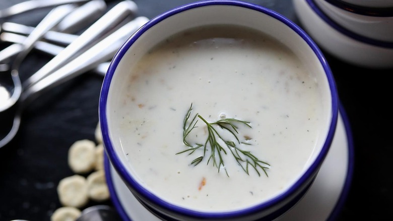 Clam chowder at The Black Pearl