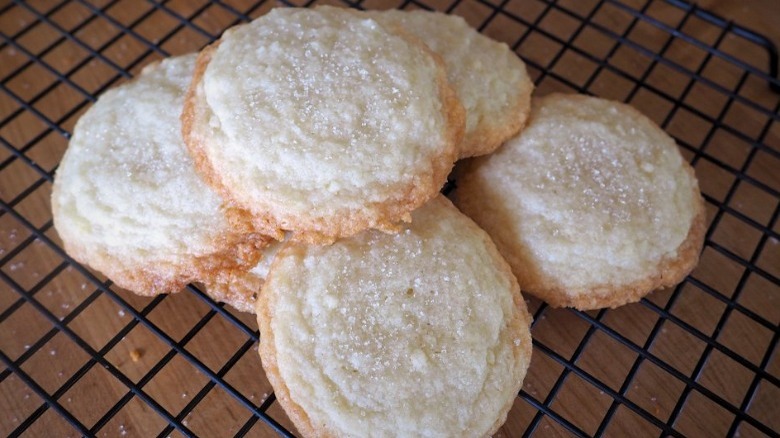 3-Ingredient Sugar Cookies on cooling rack 