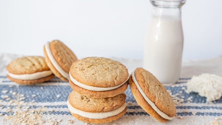 Copycat Girl Scout Do-Si-Dos cookies and bottle of milk