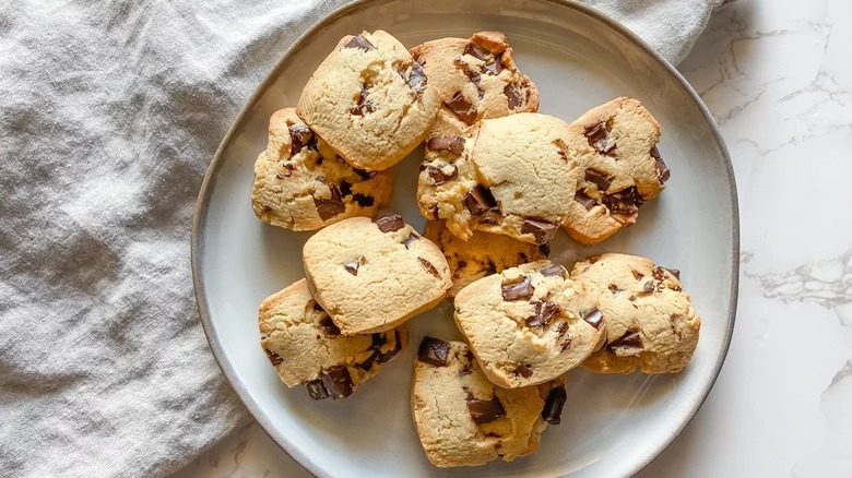 Plate of Old Fashioned Icebox Cookies and napkin