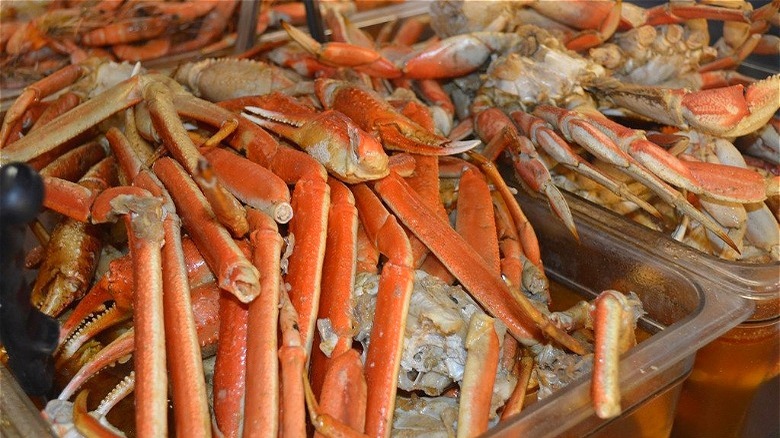 crab legs in buckets