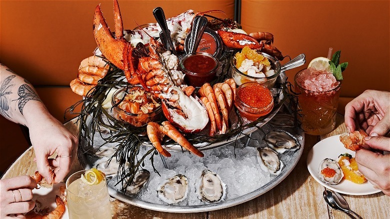 platter with crab, other seafood