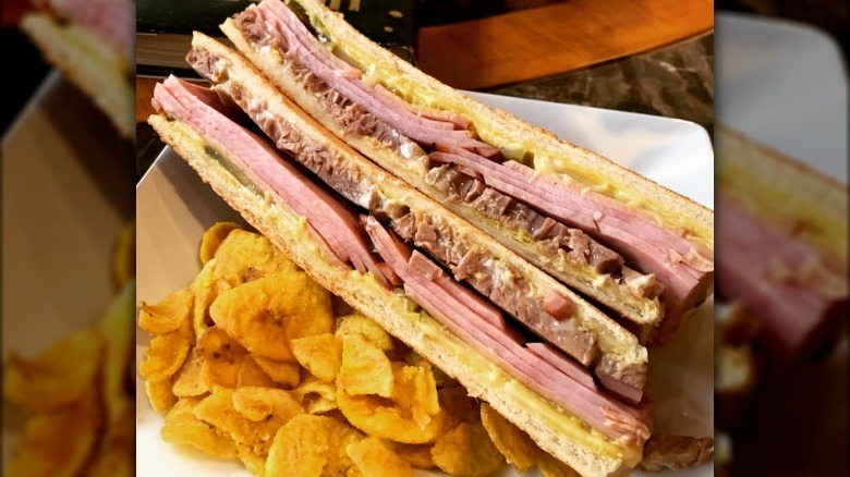 Cuban sandwich at Crispy Cuban in Los Angeles, California 