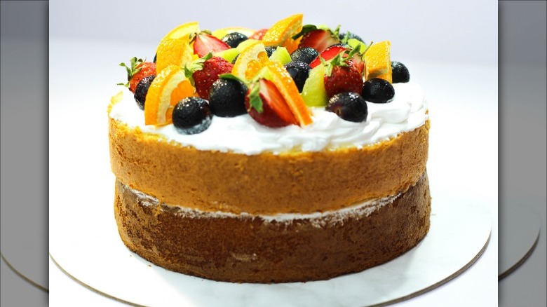 Tres leches cake with fruit