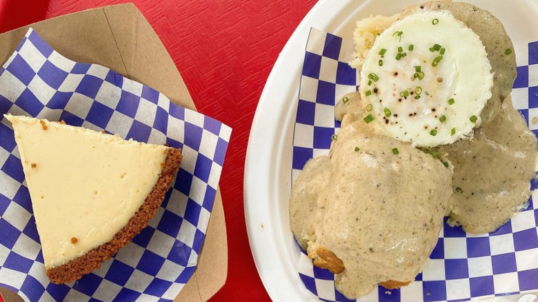 Key lime pie and biscuits