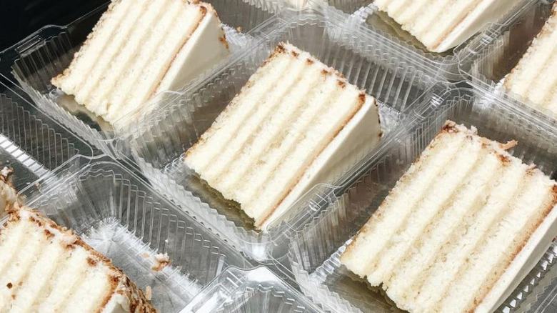 Ultimate coconut cake slices