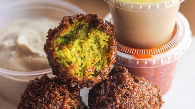 falafel with sauces