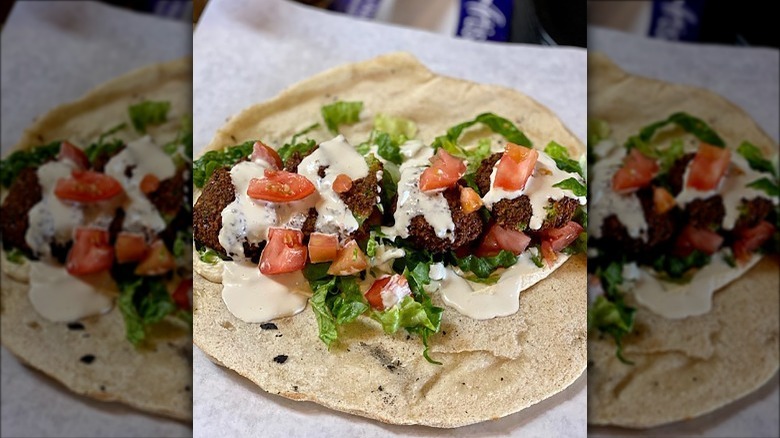 falafel laffa with tahini