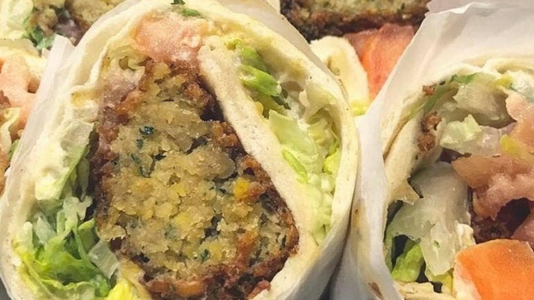 split falafel sandwiches