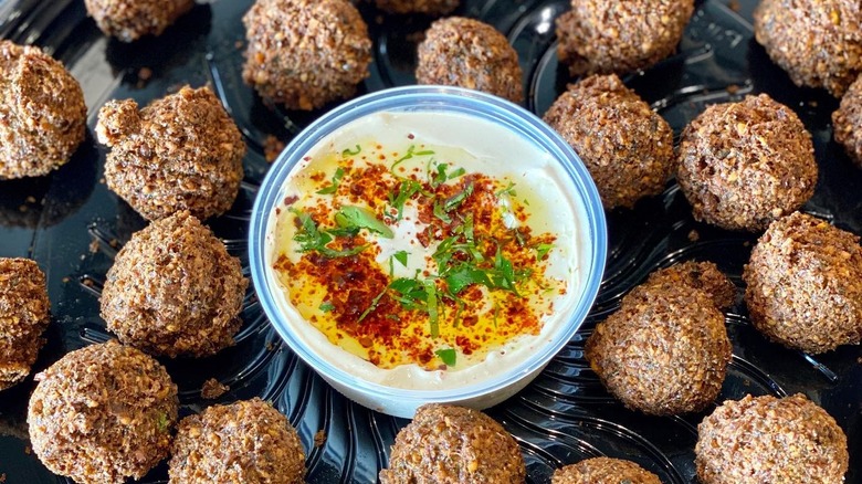 falafel balls with tahini