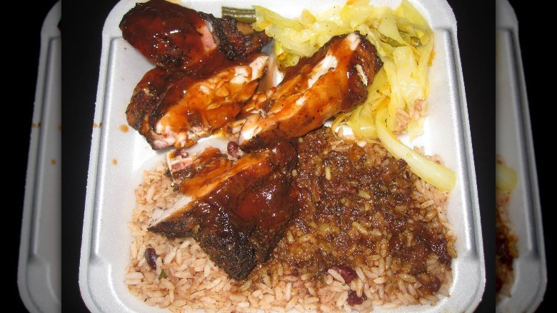 Jamaican meal from Jerk Pan