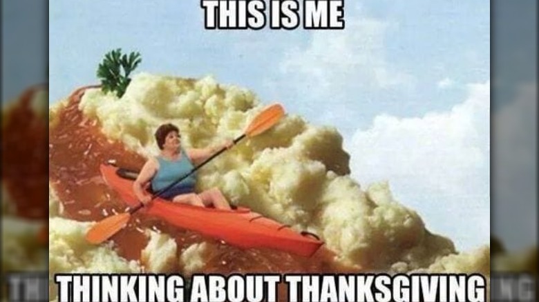 thanksgiving kayak meme