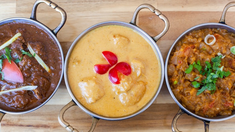 indian feast on table from above