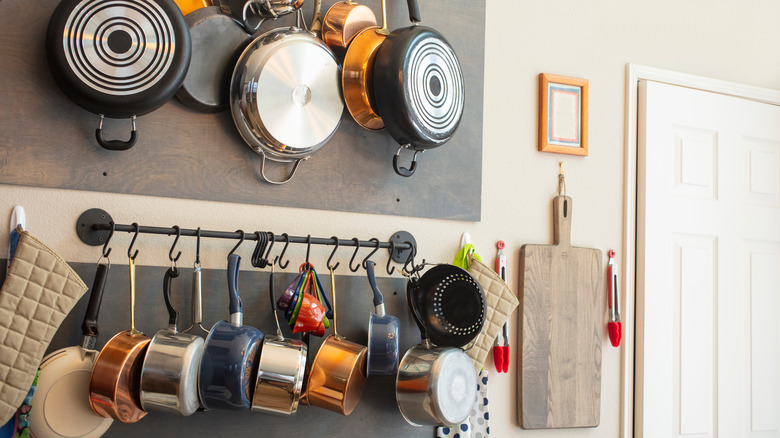 hanging pots pans