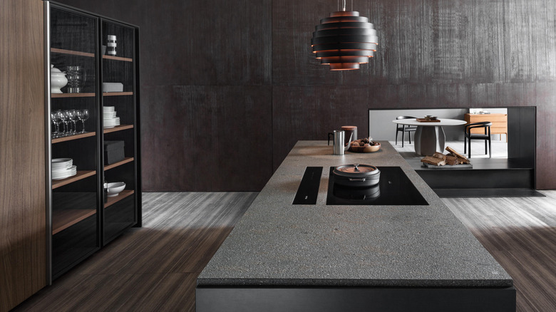 dark kitchen island