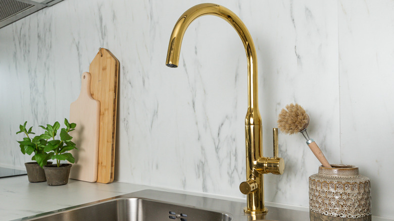 gold kitchen faucet