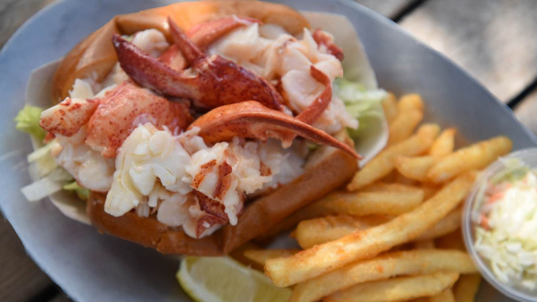 Chatham Pier Fish Market Lobster Roll with fries