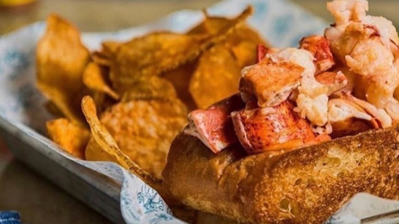 Peacemaker St. Louis lobster roll with potato chips