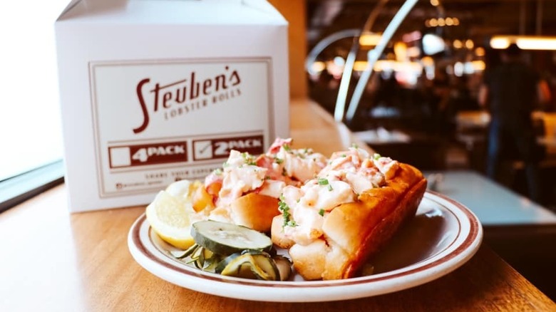 Steuben's Denver two Lobster Rolls with Pickles