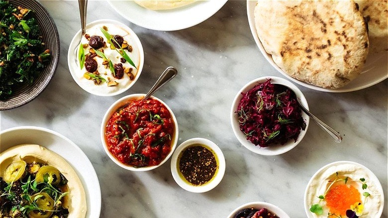 Food on marble counter 