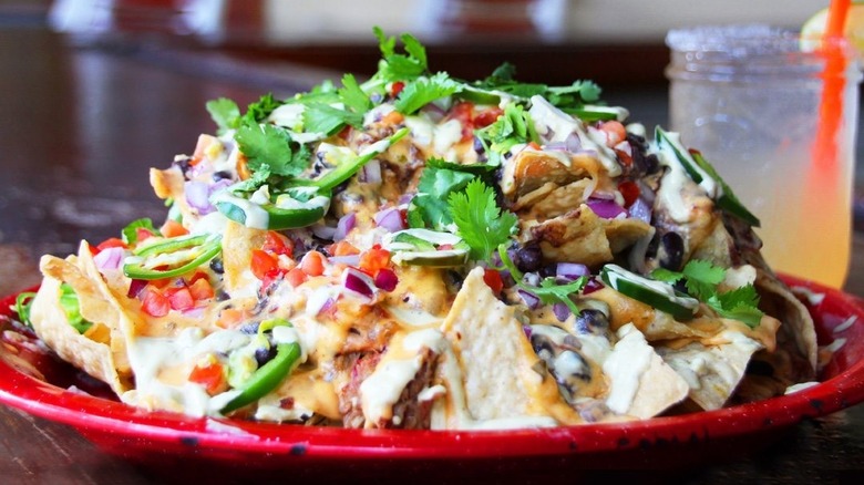 plate of avocado nachos