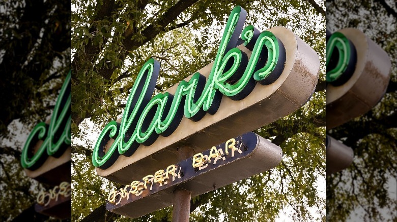 Clark's Oyster Bar sign