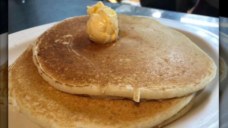 Pancake stack with butter