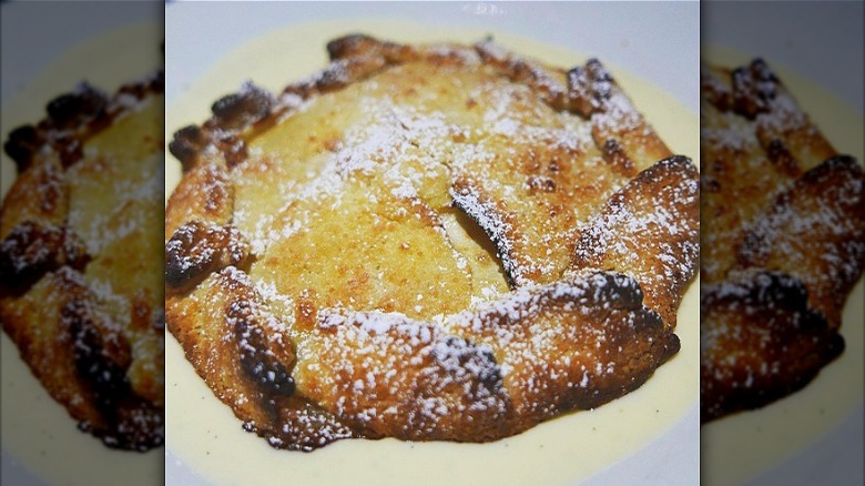 Al Forno whole apple tart over creme anglaise