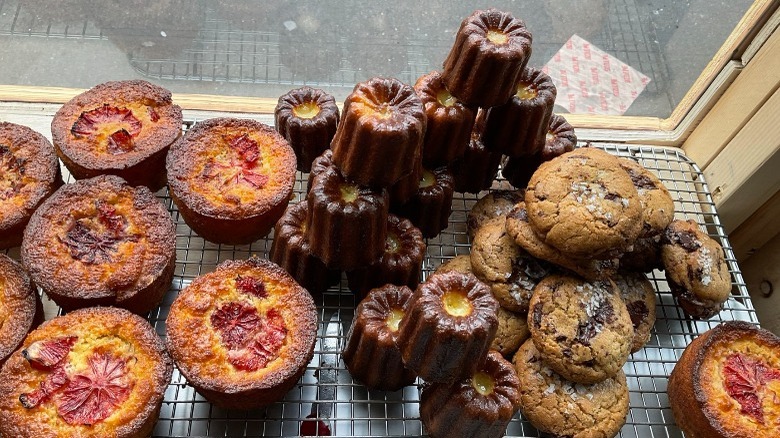 Canelé and pastry selection at Courier Coffee Roasters