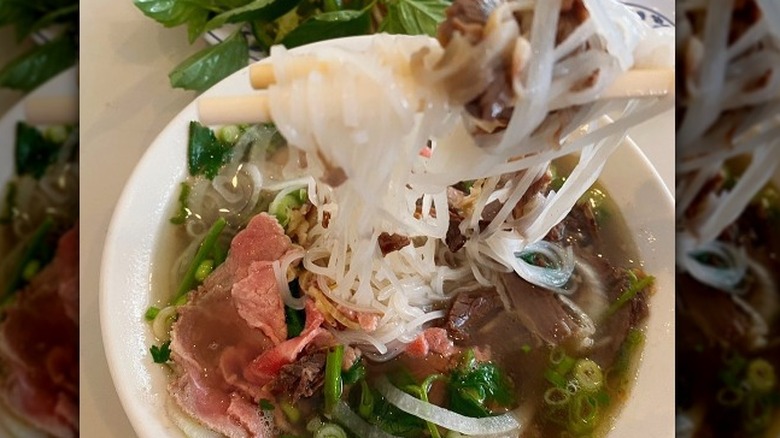 pho from the top and rice noodles